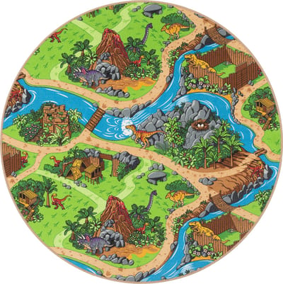 Snapstyle Kinderspel Straten Vloerkleed Dino Wereld Rond