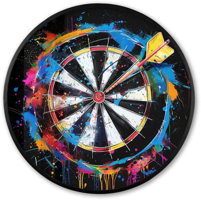 Poster in lijst Rond - Fotolijst 60x60 cm - Posters - Graffiti - Sport - Darten - Dartbord - Ronde posterlijst zwart - Decoratie - Wanddecoratie woonkamer - Muurdecoratie slaapkamer
