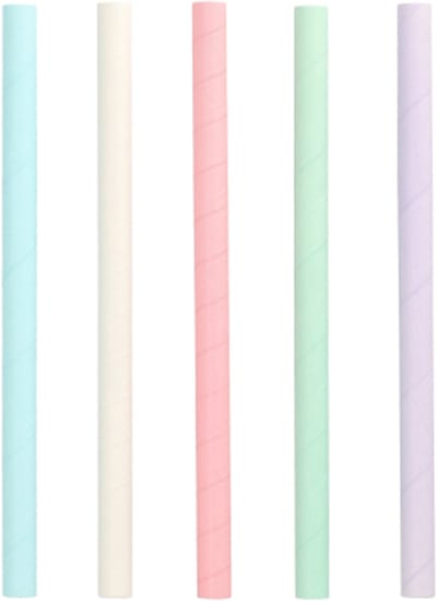 6x 200 Bubble Tea Drinkrietjes Papier Ø 12 mm · 20 cm assorti kleuren