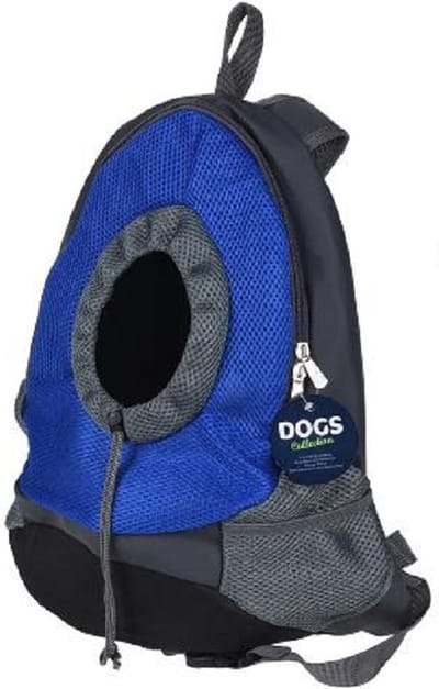Honden Rugdraagtas met Handvat - Verstelbare Opening - Nylon - 42 x 35 x 16 cm - Blauw