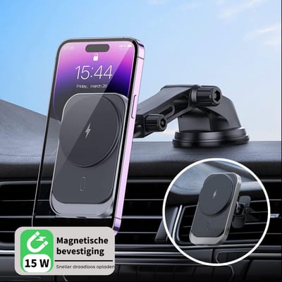 Phreeze CH03V - Telefoonhouder Auto Ventilatie - GSM Houder Auto - Magneet Telefoonhouder - Geschikt voor MagSafe - Autohouder - Draadloos Oplader - Qi Lader Auto