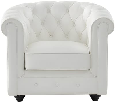 Vente-unique Fauteuil van buffelleer CHESTERFIELD - Wit