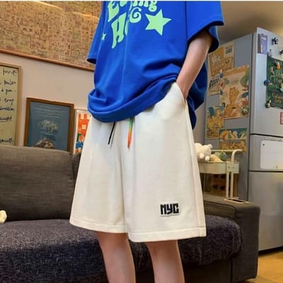 Casual Shorts Heren Zomer Nieuw Veelzijdig Koppel Vijfpuntsbroek Sportbroek 3XL wit