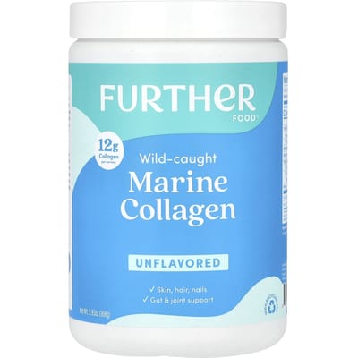 Further Food, Natuurlijk Marine Collageen, Zonder smaak, 160 gram (168 g)