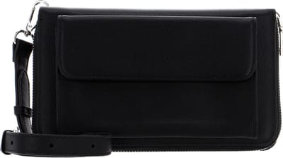 SEIDENFELT MANUFAKTUR Portemonnee Telefoontasje Linsell Multi Wallet Black Zwart