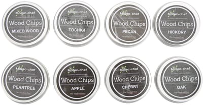 Dailygoods- Rookchips Set - 8 Stuks Appelhout/Hickory/Eik/Beuk/Kers - Smokerbox voor Verbeterde Smaak - Rookhout Snippers - Cocktail Smoker Kit - Schitterende Rokerige Aroma's