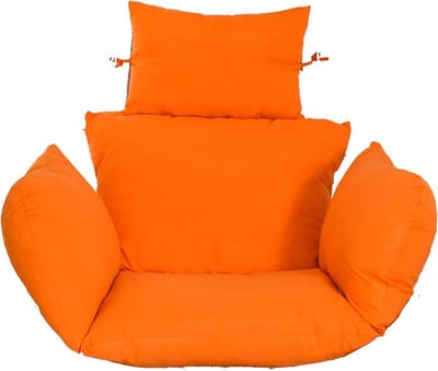 Verdikt Hangkussen - Schommelstoel Kussen - Buiten Zitten - Verstelbare Hoofdsteun - 112 x 104 cm - Oranje