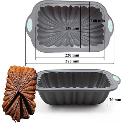 Moules à gâteaux en Silicone de qualité alimentaire, ustensiles de cuisson de cuisine, conception cannelée, outils de cuisson de gâteaux en livre, plateau à Toast, moules à pain, moule à pain gris