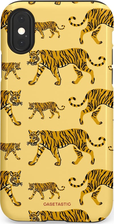 Casetastic Hoesje Geschikt voor Apple iPhone X/Xs - Stijlvolle Beschermende Duo-layer Case - Streep van de natuur