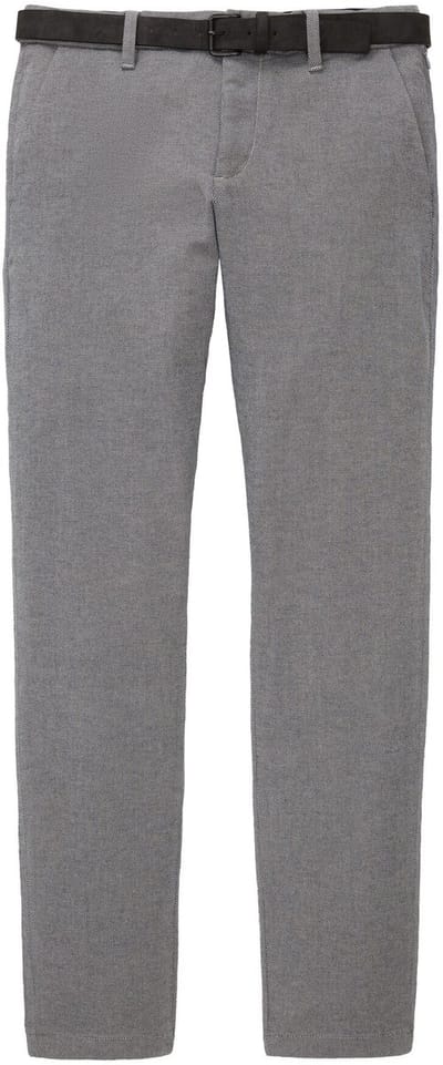 Tom Tailor - TTTRAVIS SLIM chino met riem - Maat 31/34 - white navy zig zag structure