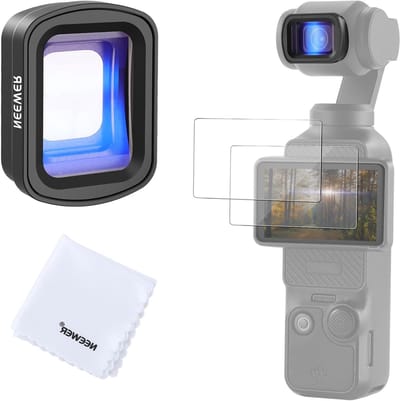 Anamorphic Lens 1.2x voor DJI Osmo Pocket 4 & 3, HD Glas, Magnetische Widescreen, 2x Gehard Glas Screen Protector, Professionele Videografie Accessoires