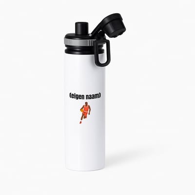 Hacebo® - basketbal man met eigen naam waterfles met draaidop grijs - Basketbal - iemand die op basketbal zit - sport - bal - wedstrijdsport - verjaardag cadeau - kado - water fles - 850ML