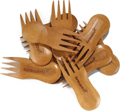 Bamboe Spork - Herbruikbaar Bestek - Picknicken en Reizen - Massief Bamboe - 100 stuks - Natuurlijk