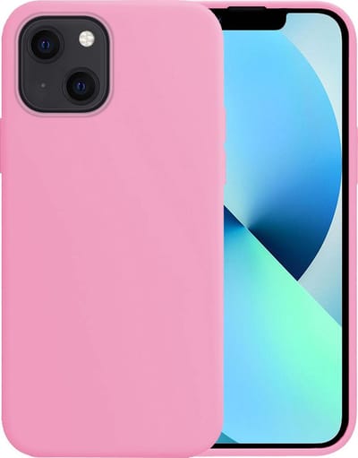 Hoesje - Geschikt voor Apple iPhone 13 Mini - Sterk & Shockproof - Siliconen Case - Hoes Cover - Telefoonhoes - Lichtroze