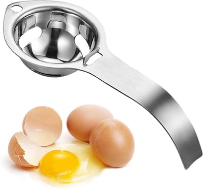 QTTVBTNA -RVS Eierscheider – Eigeel en Eiwit Separator van Roestvrij Staal – Eierscheider met Zeeflepel voor Koken en Bakken – Handige Keukenhulp voor Eieren en Gebak