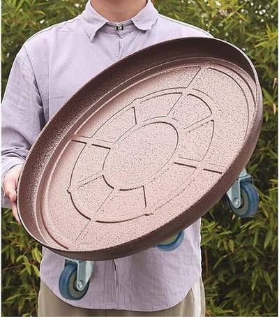 artline 20 inch ronde plantenstandaard met wielen, 400 pond zwaar werk voor binnen buiten, grote rollende dolly plantenbak Caddy op wielen om bloempot in pot te dragen, ronde metalen lade GEEN gaten, koper