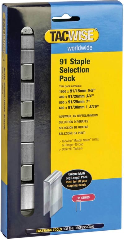 Tacwise nieten voor tacker - Type 91 - 15, 20, 25 en 30 mm - Gegalvaniseerd - 2800 stuks
