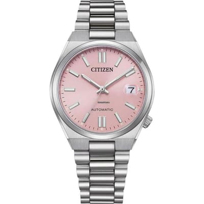 CITIZEN Série 50m Étanche Automatique Bracelet Acier 37mm Montre Femme Cadran Rose NJ0200-50Z bleu