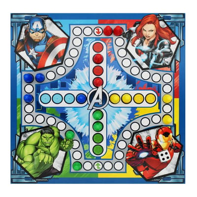 Marvel Avengers - 4-in-1 Spellendoos - Molenspel - Dammen - Ludo - Slangen & Ladders - Bordspel Verzameling - Game Compendium