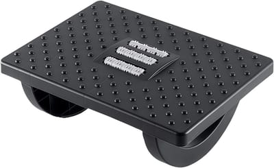 Voetensteun Bureau - Onderstel Voeten - Comfortabel Zitten - Met Massage Rollers - 34x25x13 cm - Zwart