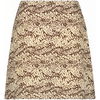 Another Label Varme Turtle Skirt Brown Rice Turtle Maat: XS | Mini Rokken Outlet | Dames | Beige