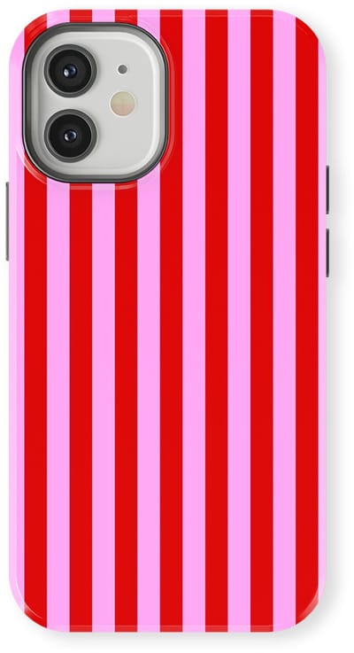 DripCase Gestreept Hoesje geschikt voor iPhone 12 | Backcover met Mag | Stripes Motief | Trendy Case geschikt voor iPhone 12 met Strepen Candy Stripes