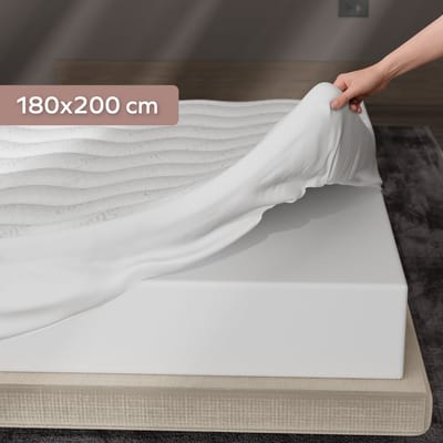 CozySense® Topper Matras 180x200 - Matras Topper - Topmatras - Topdekmatras - 3 Comfortlagen - Ademend Eierdoos Gel-Infused Traagschuim - 3 cm - 360° Hold Elastieken