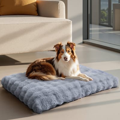 BingoPaw XXL hondenmand voor grote honden, 120x90x12cm, wasbaar zacht hondenkussen, zachte hondenmat voor grote honden, waterdicht hondenkussen, afneembaar, antislip, rustgevend huisdierenbed, grijs