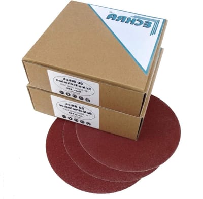 Schuurschijven Set - Schuurpapier Rond - Metaal Bewerken - Zonder Zuiggaten - 150 mm - Bruin