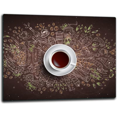 TMK ArtDeko - Snijplank - 52x40 cm - Glas - Koffie Ontwerp