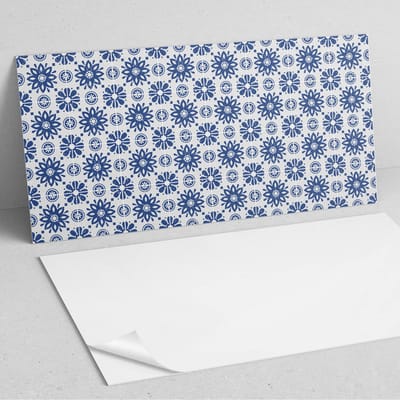 Coloray Wandpanelen Zelfklevend - Bloemenpatroon op de achtergrond PVC Wandpaneel - 100 cm x 50 cm - Marine Wandbekleding Zelfklevend - 1 stuk - Mozaïeken Wandpanelen Zelfklevend - Wandbord Keuken - Wandpaneel Badkamer
