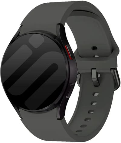 Strap-it siliconen bandje met gesp geschikt voor Samung Galaxy Watch 7 (40 & 44mm) / Galaxy Watch 6 (Classic) / Galaxy Watch 5 (Pro) / Galaxy Watch 4 (Classic) / Galaxy Watch FE - donkergrijs