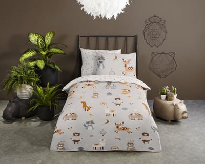 Good Morning dekbedovertrek dieren - 1 persoons 140x200/220 cm - Multi - 100% Katoen renforc�