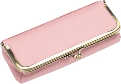 2 stuks leren brillenkoker voor heren en dames, brillenkoker (roze)