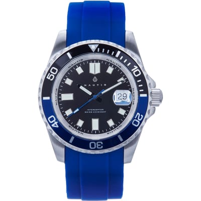 Nautis Interceptor Boxset met verwisselbare bandjes en datumweergave - marineblauw
