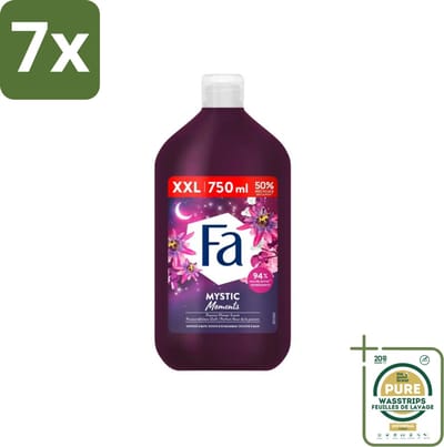 7 x Fa - Mystic Moments - Bad- & Douchegel - Passiebloem - 750 ml - Grootverpakking - Bad En Douchegel - Passiebloem - Sheaboter - Hydratatie - Verzorging