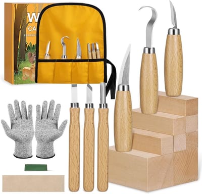 Houtsnijgereedschap Set (18-delig) voor Volwassenen - Handgemaakt voor Houtbewerking