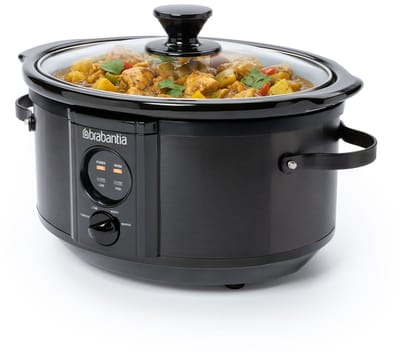 Brabantia BBEK1081MB Slowcooker - 3.5 Liter - 180 Watt - Warmhoudfunctie - Keramische Binnenpan - Zwart