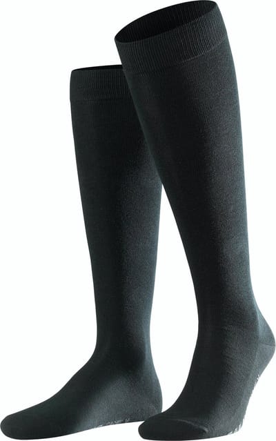 FALKE Family katoenen kniekousen heren zwart - Maat 39-42