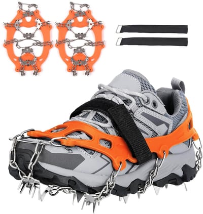 Unyqoos® Roestvrijstalen anti-slip stijgijzers met 32 tanden voor winterse avonturen