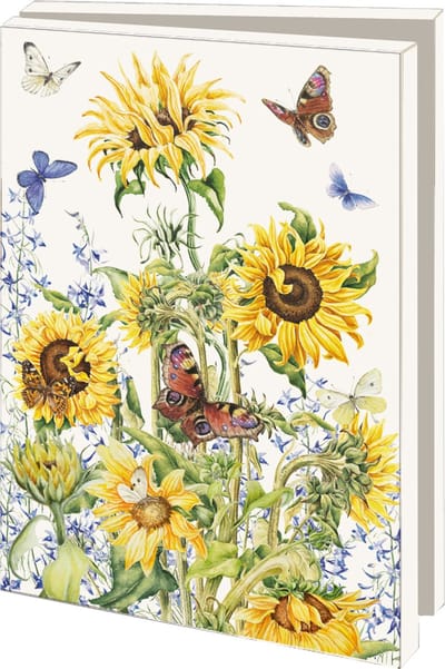 Bekking & Blitz - Wenskaartenmapje - Set wenskaarten - Kunstkaarten - Museumkaarten - 1- stuks - Inclusief enveloppen - Zomer - Summertime - Zonnebloemen - Janneke Brinkman-Salentijn