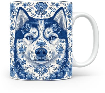 Mok Husky Beker voor koffie of tas voor thee, cadeau voor dierenliefhebbers, moeder, vader, collega, vriend, vriendin, kantoor, opa, oma, hond, kerst, sinterklaas, verjaardag