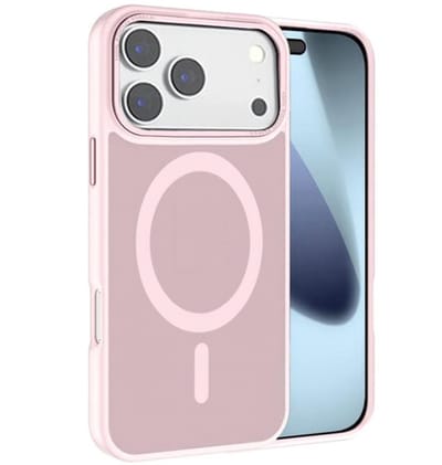 Backcover matte achterkant telefoonhoes [Compatibel met MagSafe] Schokbestendig Hoesje - Geschikt voor: Apple iPhone 17 Pro - Roze