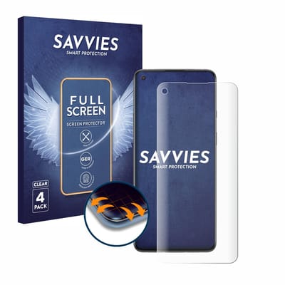 Savvies - Screenprotector voor OnePlus 8T - Folie Beschermfolie transparant volledig dekking 4 Stuks