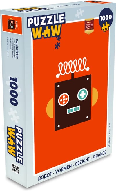 Puzzel Robot - Vormen - Gezicht - Oranje - Jongens - Kinderen - Legpuzzel - Puzzel 1000 stukjes volwassenen