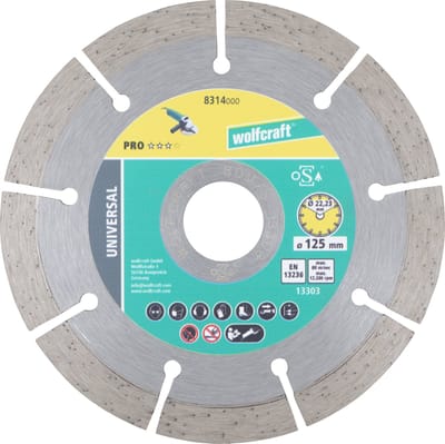 wolfcraft - Diamantdoorslijpschijf Ø 125 mm - Doorslijpschijf diamant voor haakse slijper - 8314000
