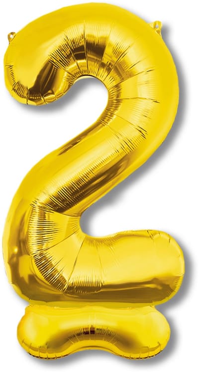 BTH – XXL Folieballon Cijfer 2 – Goud – 1,5 meter – Feest Decoratie – Helium – Verjaardag Versiering – Zelf staand
