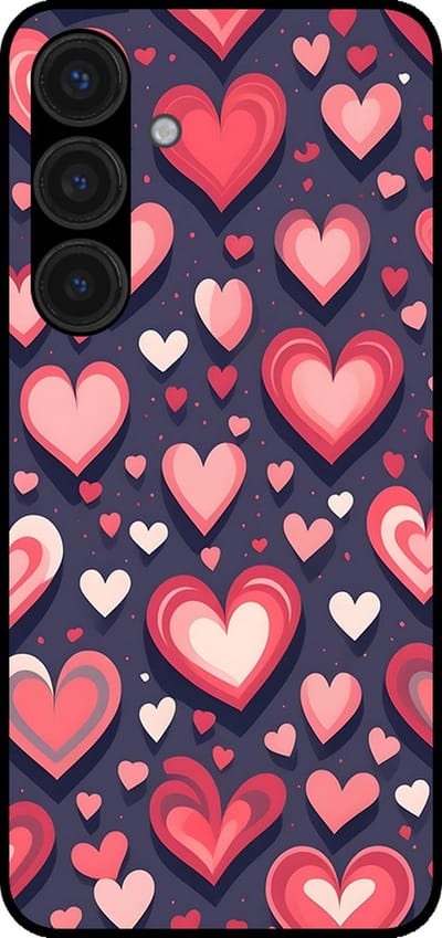 Smartphonica Telefoonhoesje Geschikt voor Samsung Galaxy S24 met Hartjes Opdruk - TPU Backcover Case With Heart Design geschikt voor Samsung Galaxy S24
