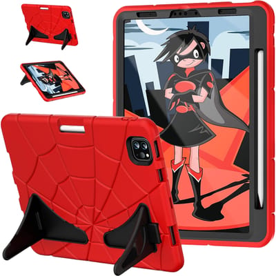 Hoesje voor iPad Air 4/Pro 11 10.9 Stylus Stand Rood Hoesje voor Apple Tablet, iPad Pro Accessoires Hoesje met handvat Hoesje met tablet, Apple Pencil houder, tabletbescherming 11