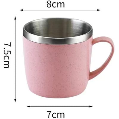 304 Roestvrij Staal Waterbekers Koffie Melk Mokken Dubbellaags Waterbekers Kinderbekers met Handvat Thee Drank Mokken Drinkware 300ml